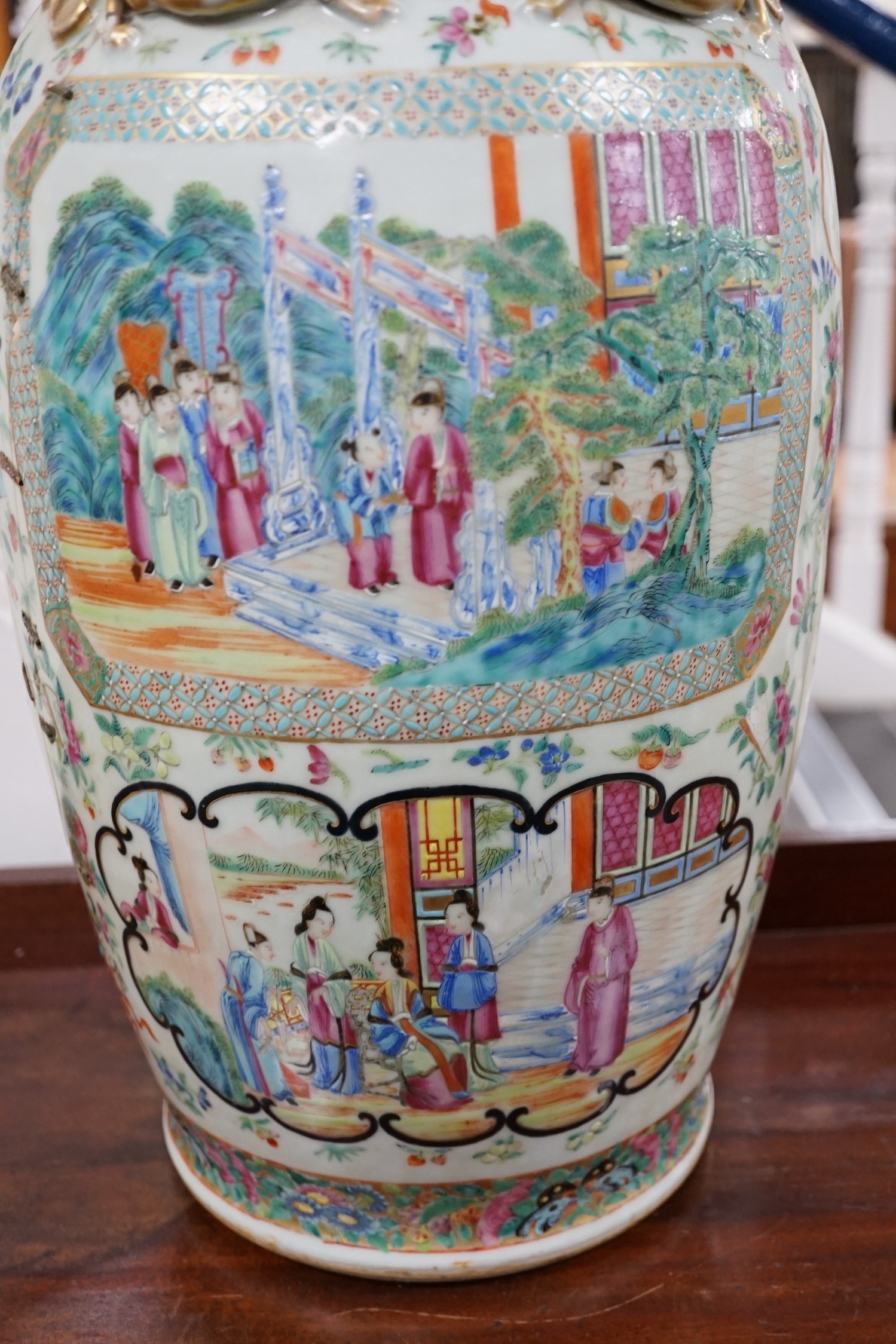 A 19th century Chinese famille rose vase, 63cm